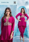 18 Attitude Zaara Vol 3 Chinnon Designer Kurti With Bottom Exporters In India
